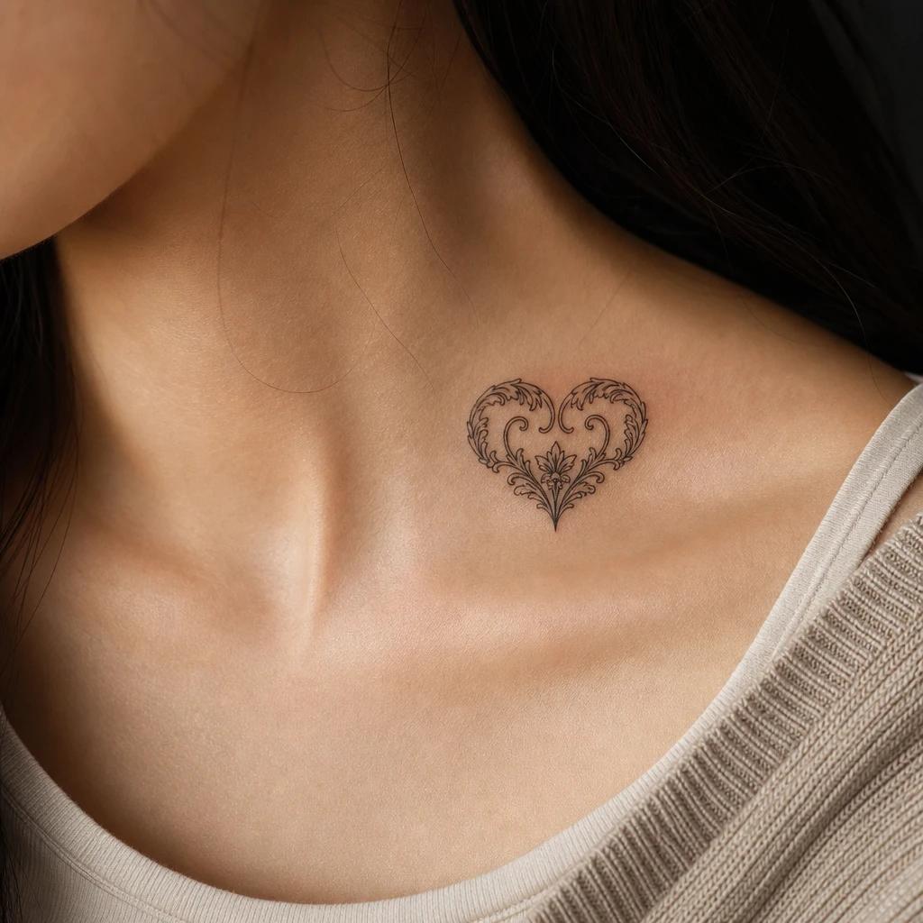 idée tatouage maman cœur ornemental 'maman', photo réaliste sur peau