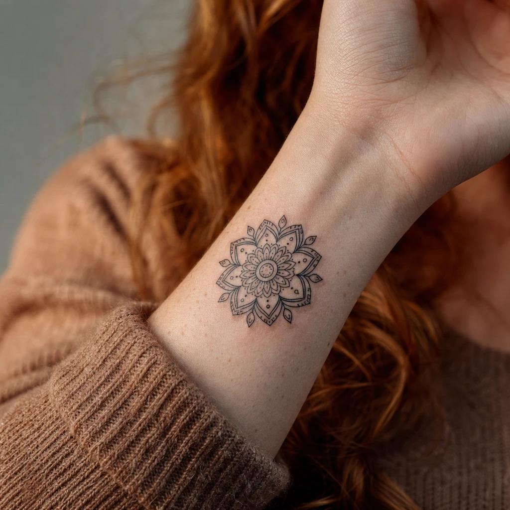 idée tatouage maman mandala maman, photo réaliste sur peau