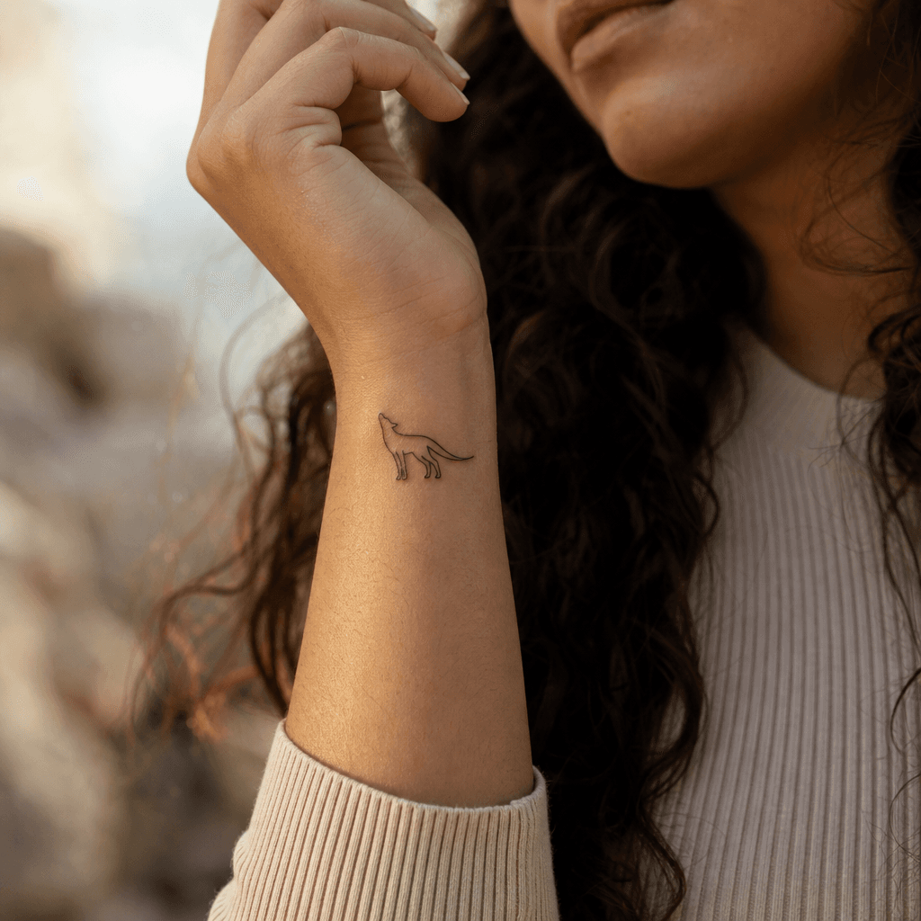 idée tatouage minimaliste minimaliste single-line animal, photo réaliste sur peau