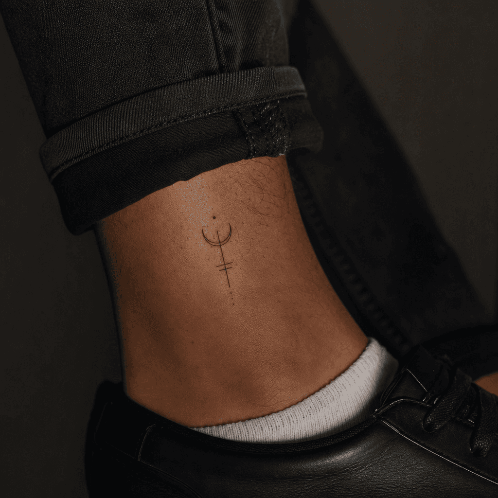 idée tatouage minimaliste minimaliste géométrique épuré, photo réaliste sur peau