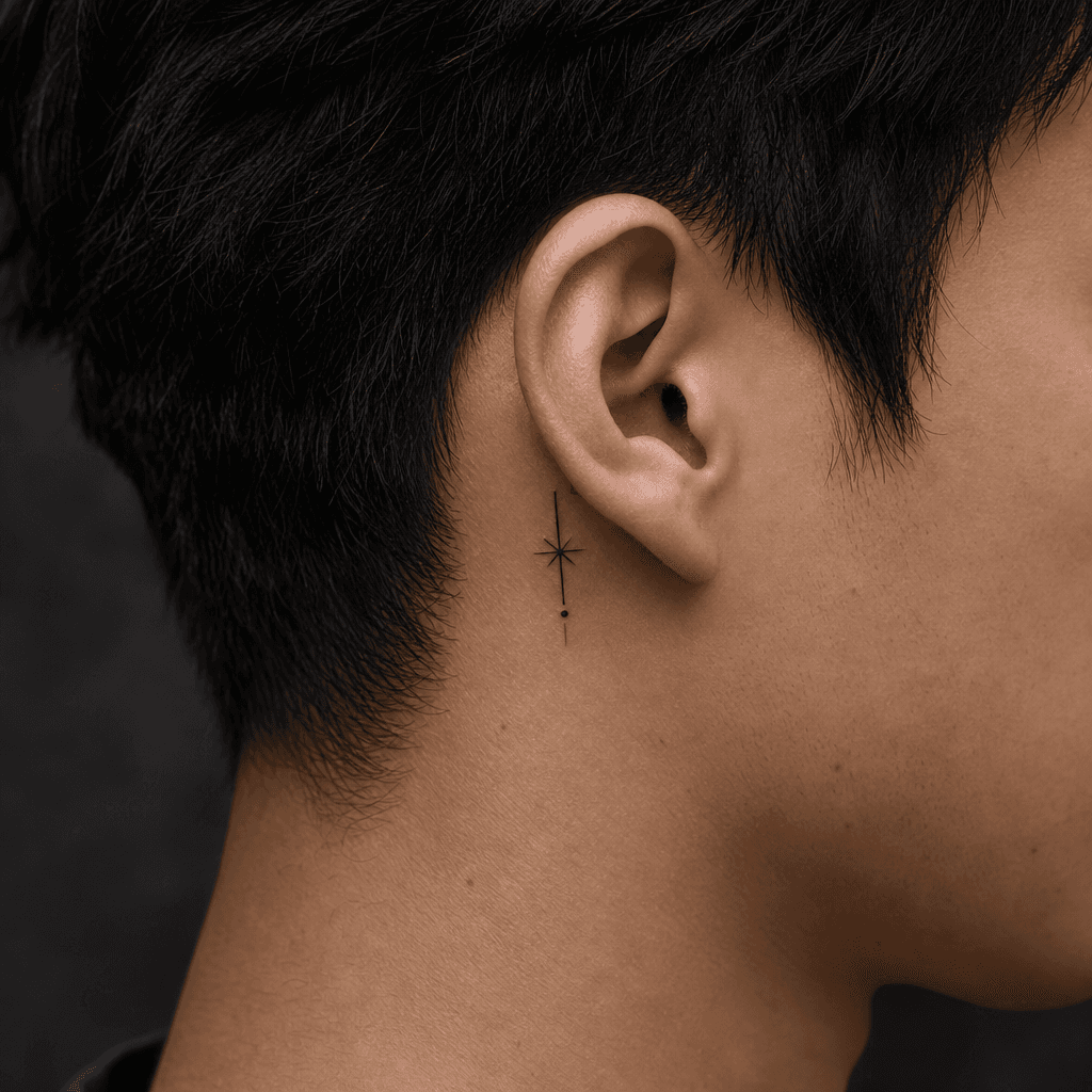 idée tatouage minimaliste minimaliste astre, photo réaliste sur peau