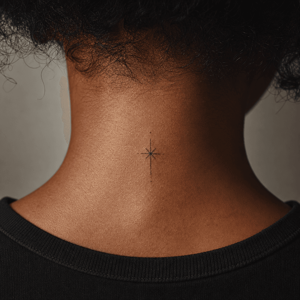 idée tatouage minimaliste minimaliste astre, photo réaliste sur peau