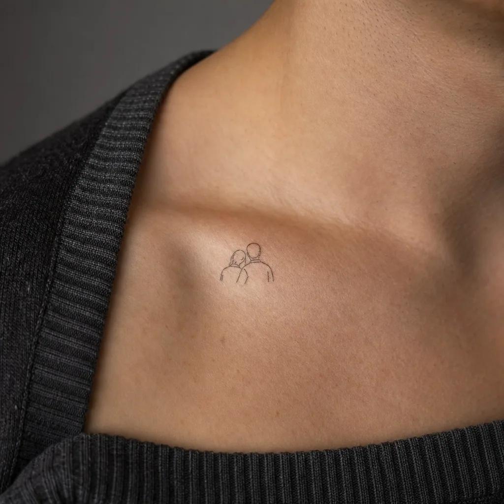 idée tatouage parents deux dates fine line, photo réaliste sur peau