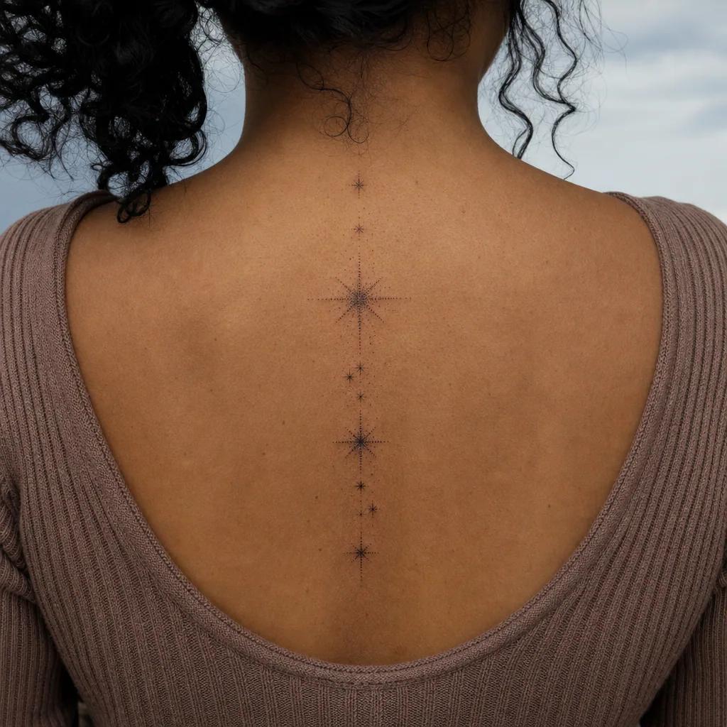 idée tatouage parents étoiles dotwork parentales, photo réaliste sur peau