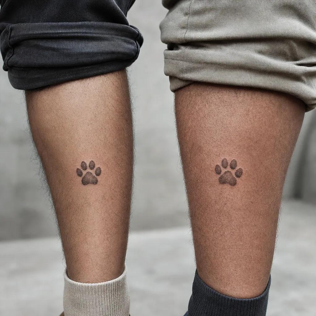 idée tatouage père et fils empreintes dotwork, photo réaliste sur peau