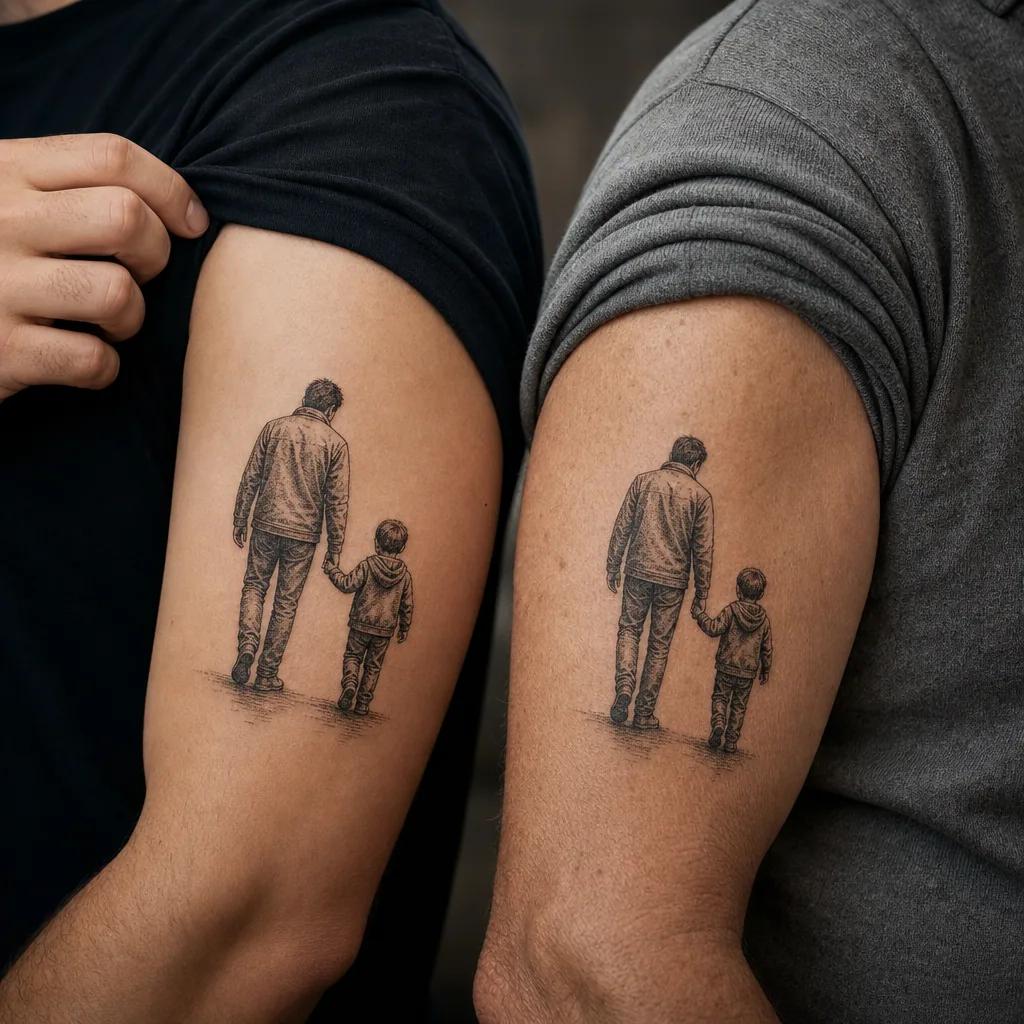 idée tatouage père et fils mon fils ma fierté premium, photo réaliste sur peau