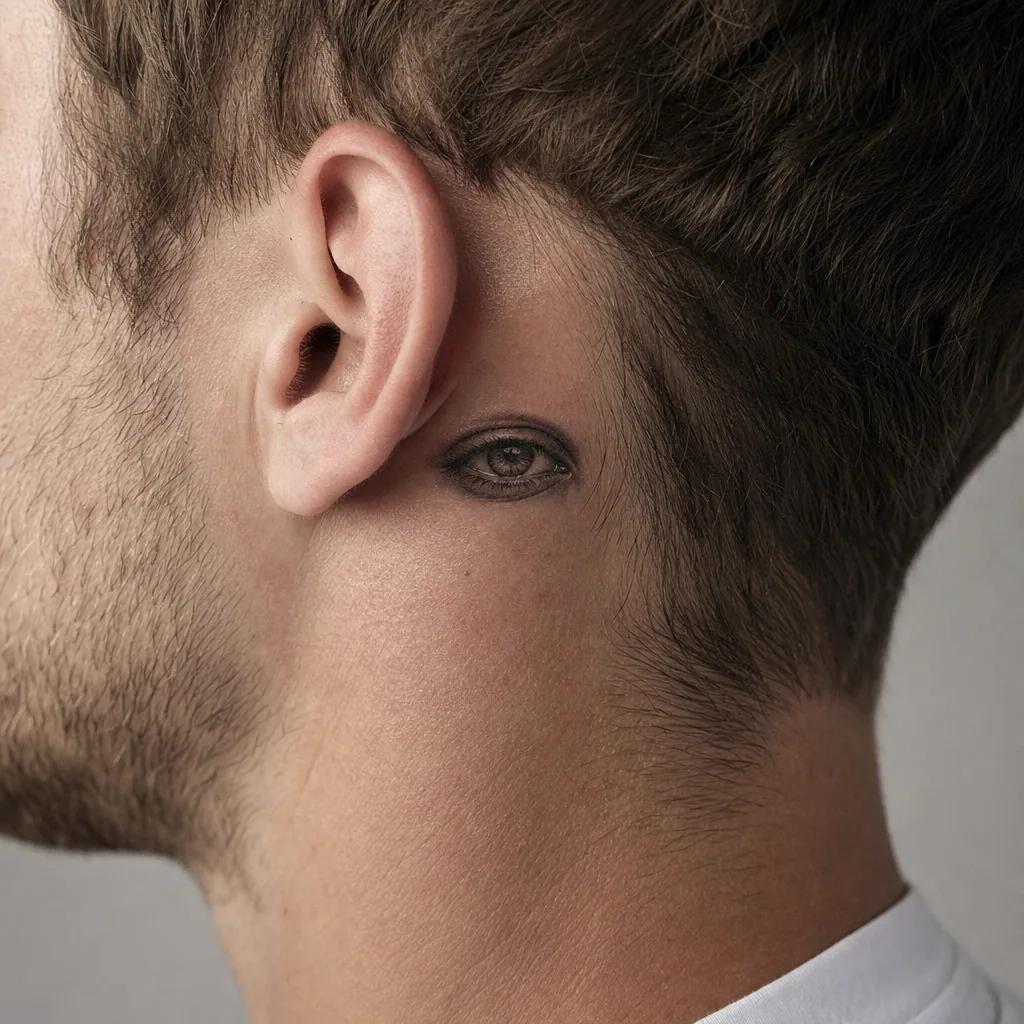 idée tatouage petit œil micro-réaliste, photo réaliste sur peau