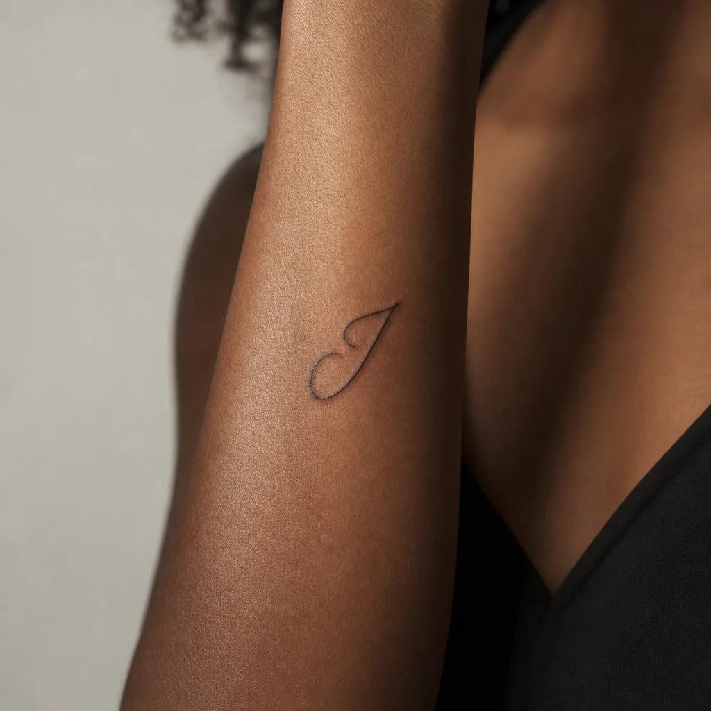 idée tatouage petit initiale solo cursive, photo réaliste sur peau