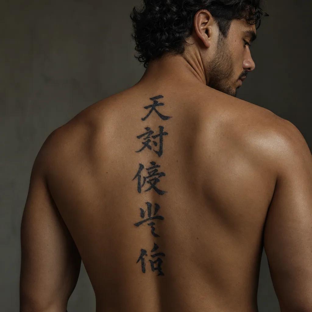 idée tatouage phrase kanji japonais, photo réaliste sur peau