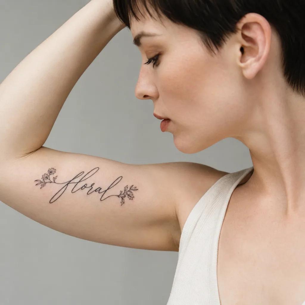idée tatouage phrase phrase floral, photo réaliste sur peau
