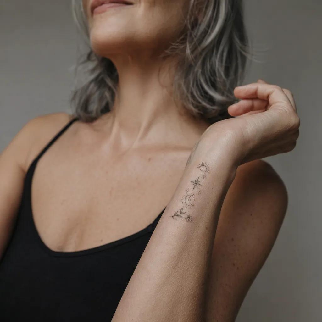 idée tatouage poignet patchwork micro flash, photo réaliste sur peau