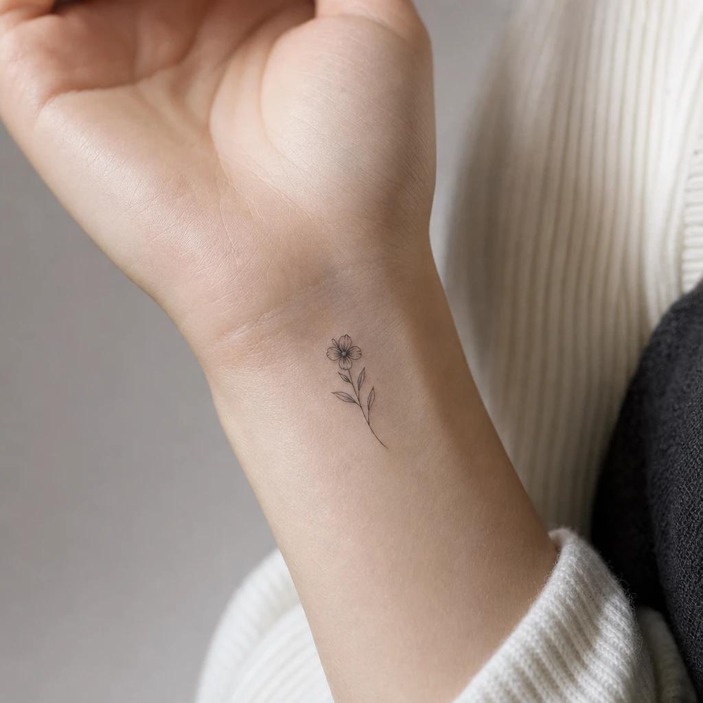 idée tatouage poignet femme petite fleur poignet, photo réaliste sur peau