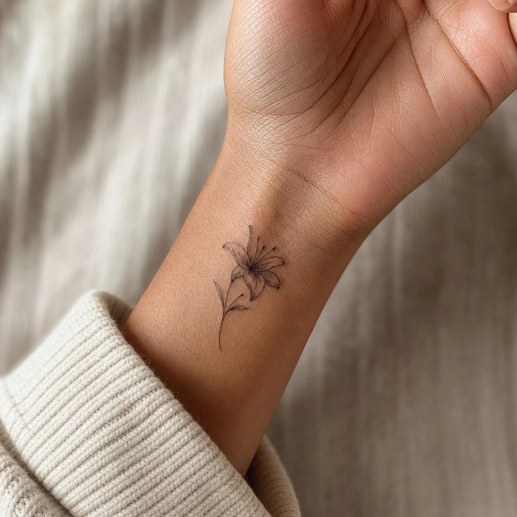 idée tatouage poignet femme petite fleur poignet, photo réaliste sur peau