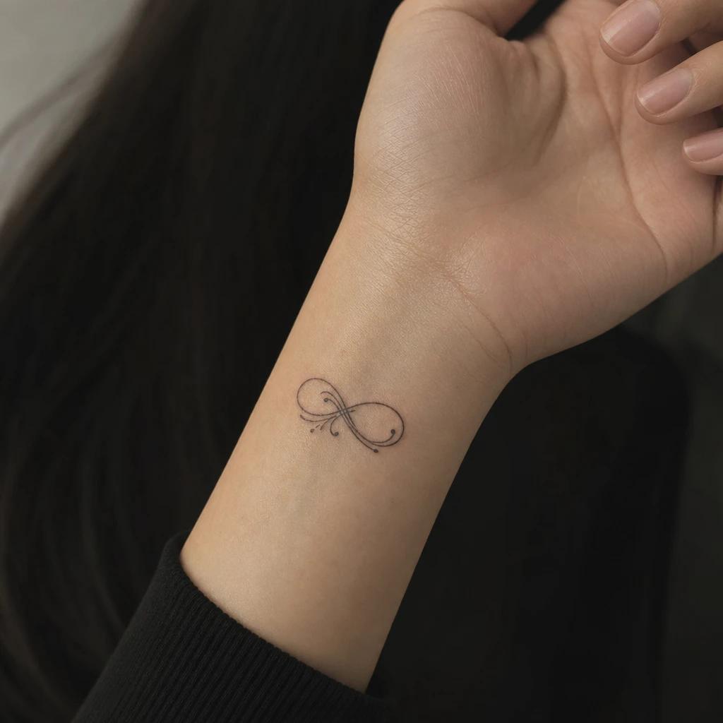 idée tatouage poignet femme infini revisité, photo réaliste sur peau