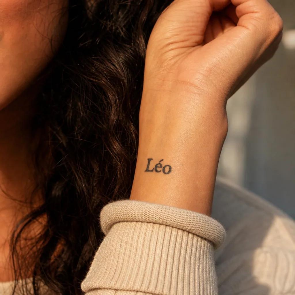idée tatouage prénom prénom blackwork gothique, photo réaliste sur peau