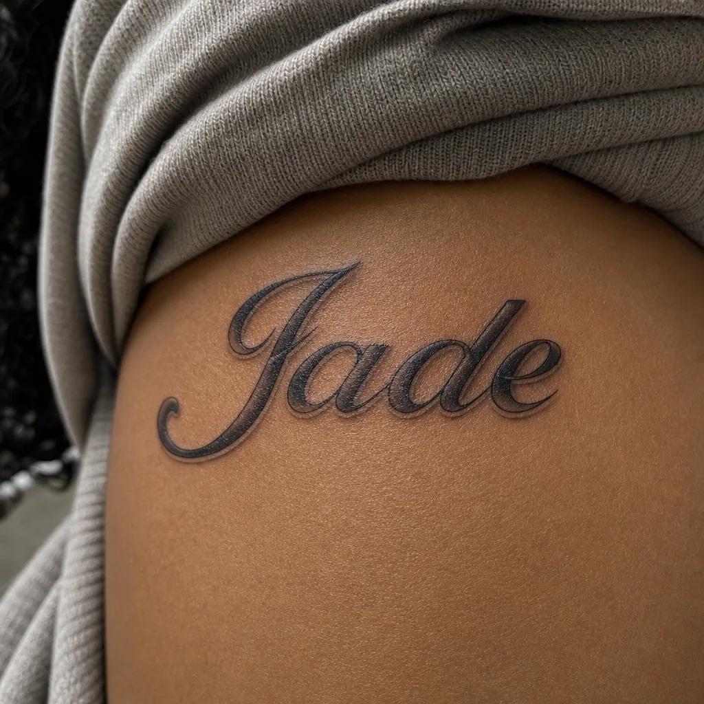idée tatouage prénom prénom néo-traditionnel, photo réaliste sur peau
