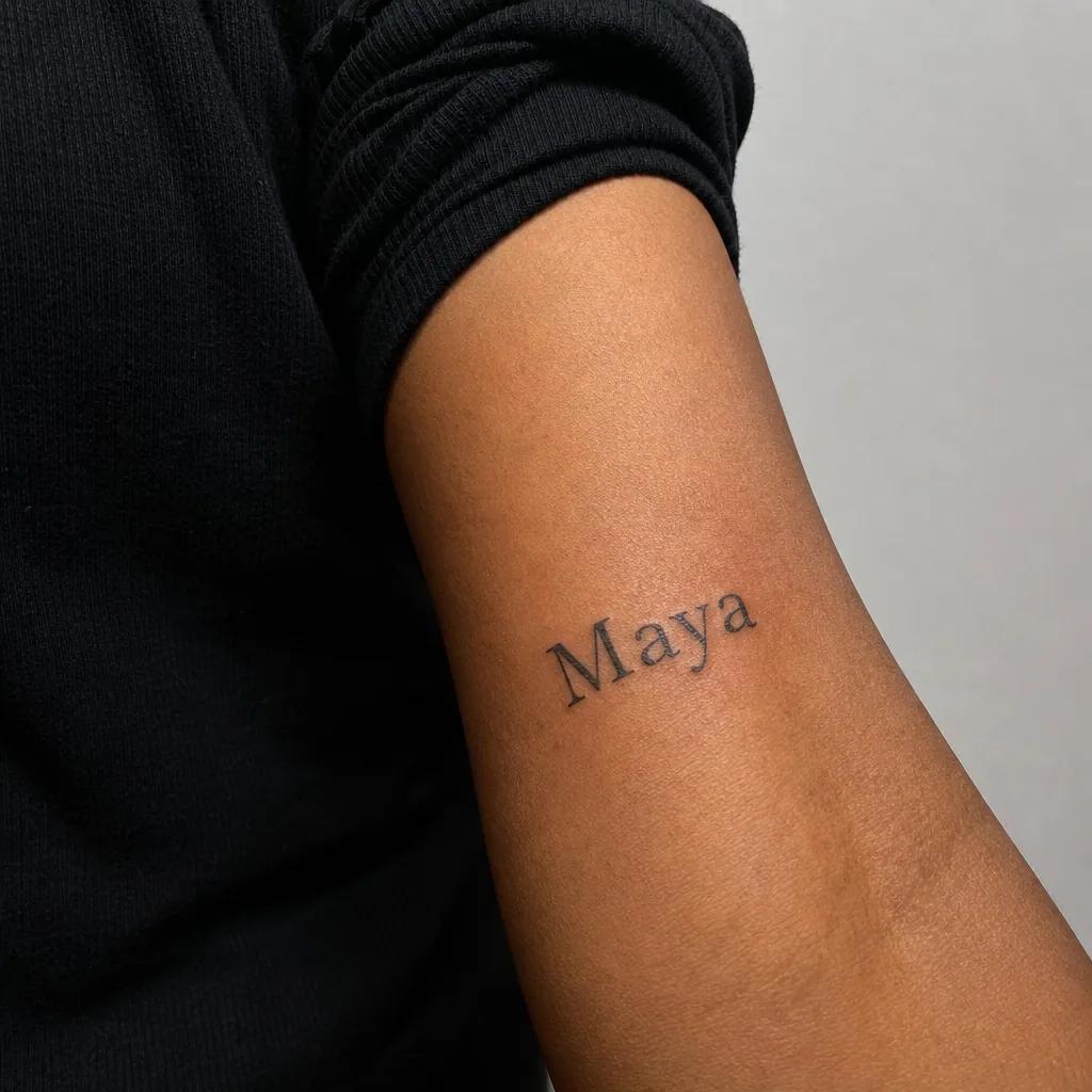 idée tatouage prénom prénom manuscrit élégant, photo réaliste sur peau