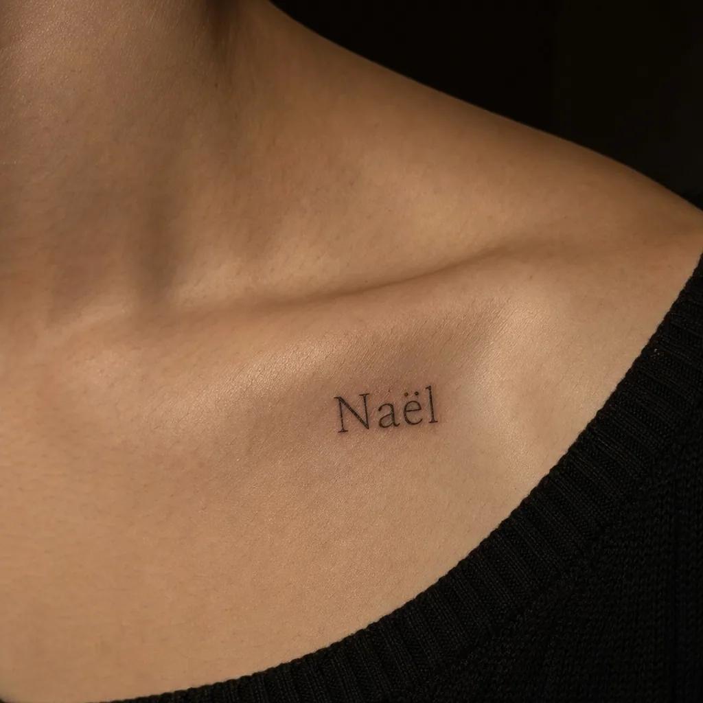 idée tatouage prénom prénom latin antique, photo réaliste sur peau