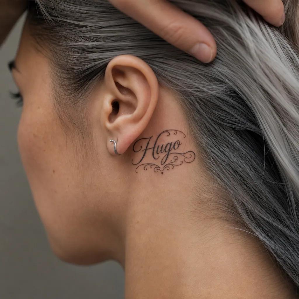 idée tatouage prénom prénom premium artistique, photo réaliste sur peau
