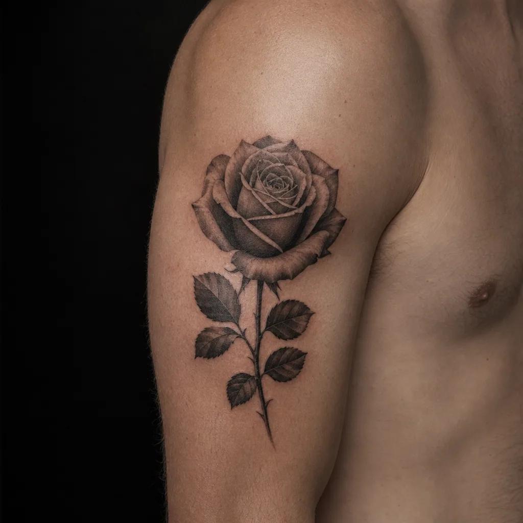 idée tatouage rose realistic rose, photo réaliste sur peau