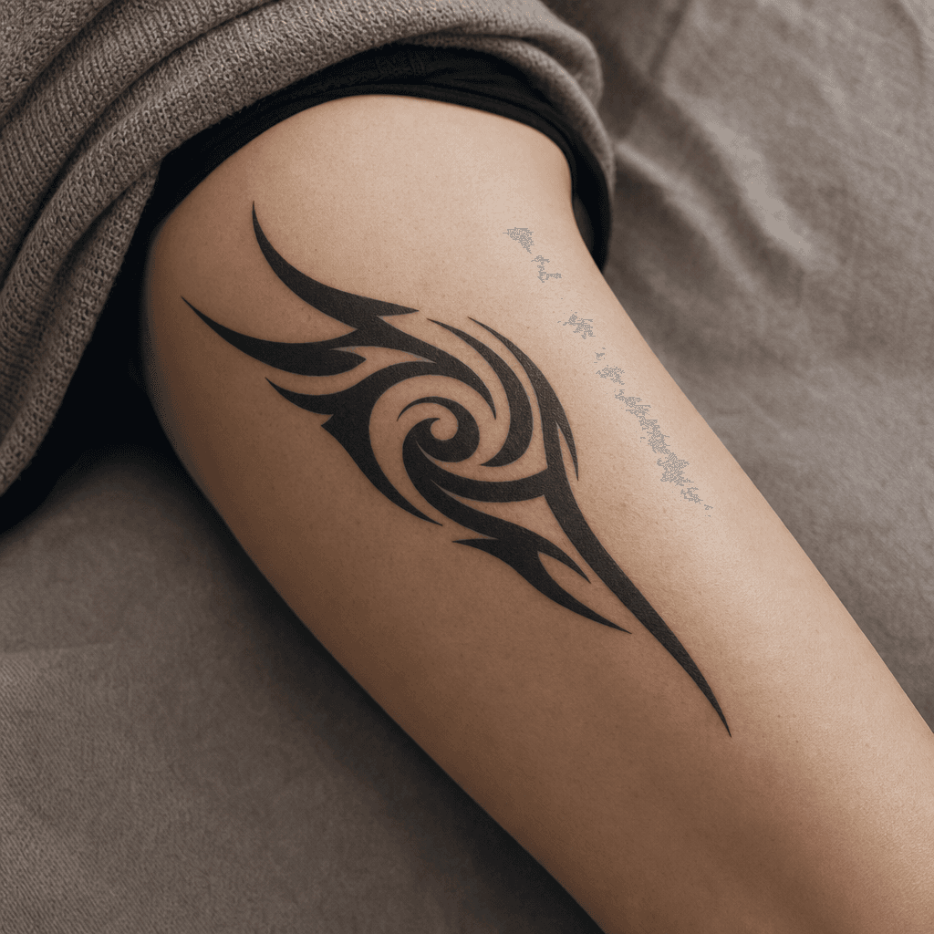 idée tatouage tribal modern neo-tribal, photo réaliste sur peau