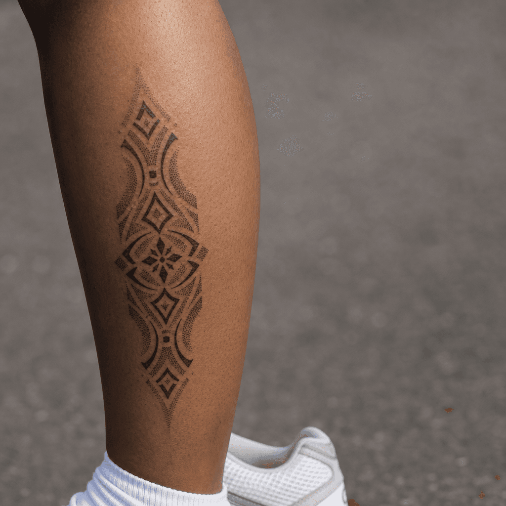 idée tatouage tribal dotwork tribal, photo réaliste sur peau