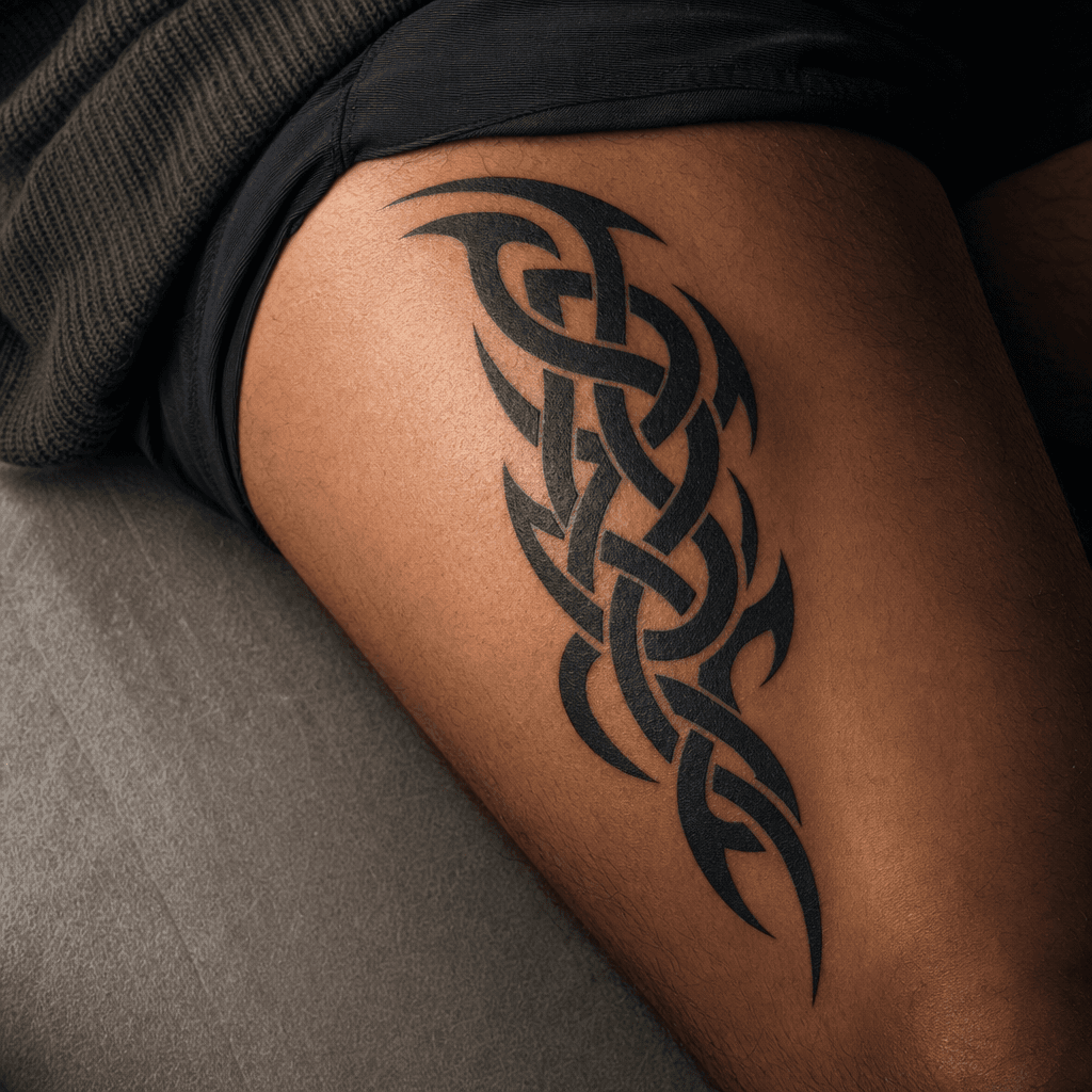 idée tatouage tribal celtic tribal, photo réaliste sur peau