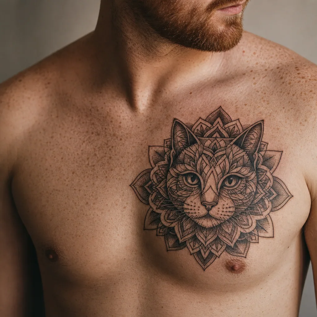 Chat mandala ornemental