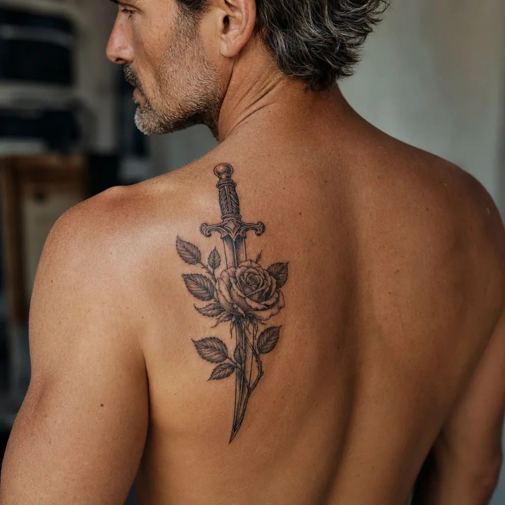 Rose et dague