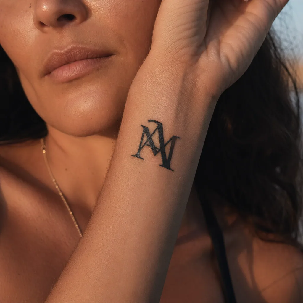 Initiales blackwork monogramme