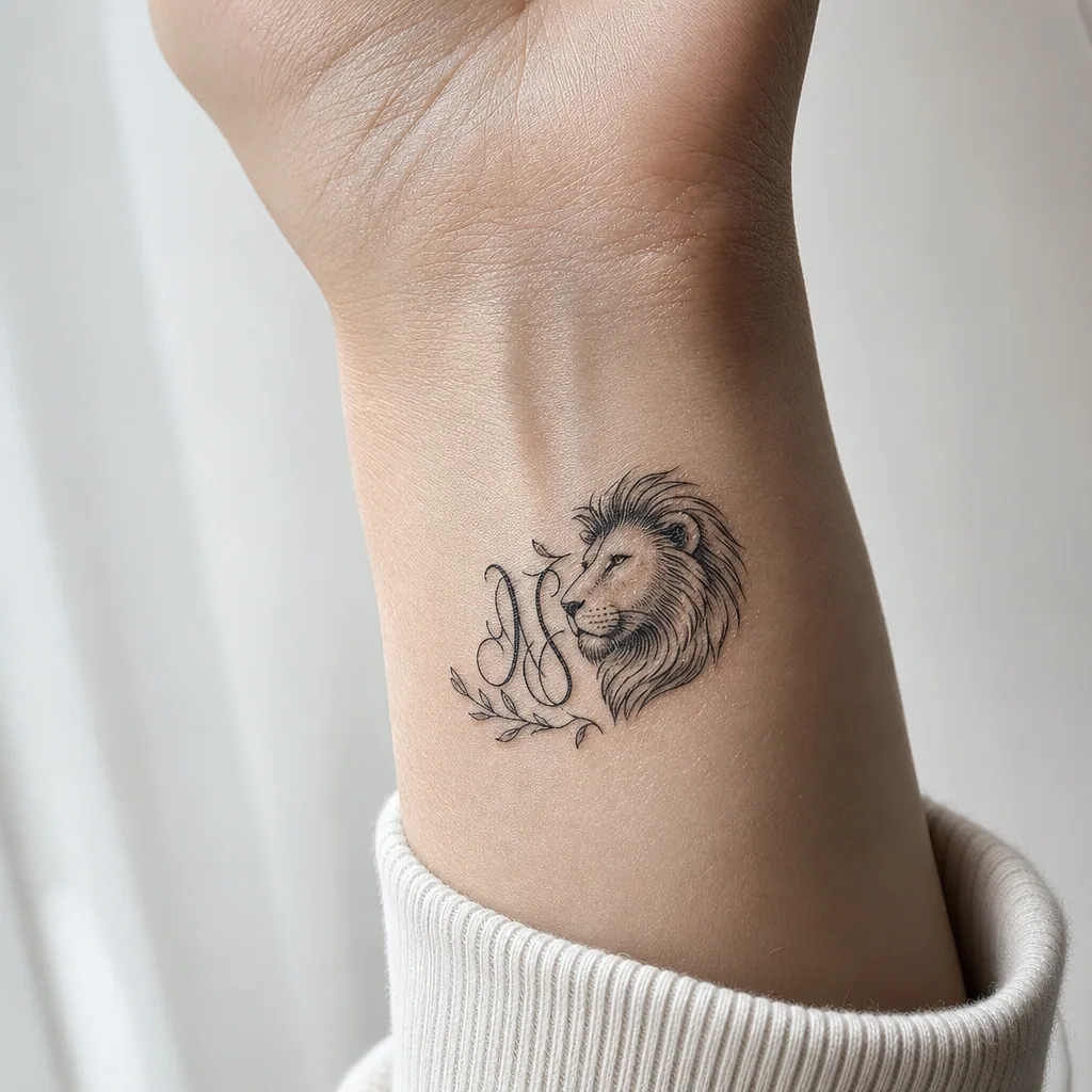 Initiales et lion