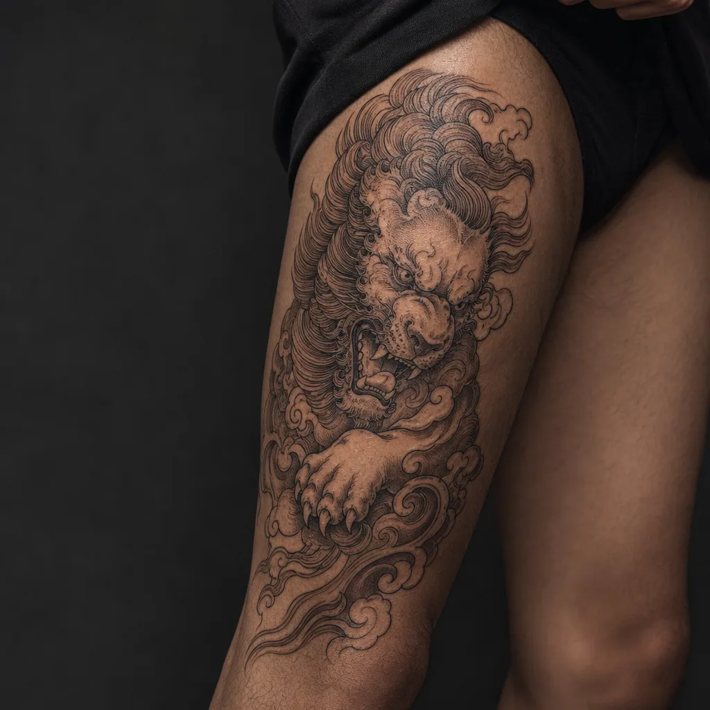Lion japonais irezumi