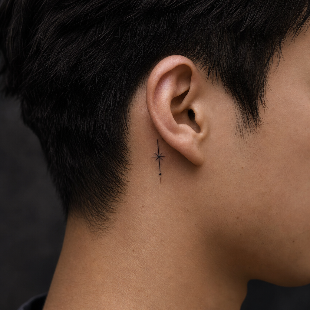 Tatouage minimaliste sur peau réelle